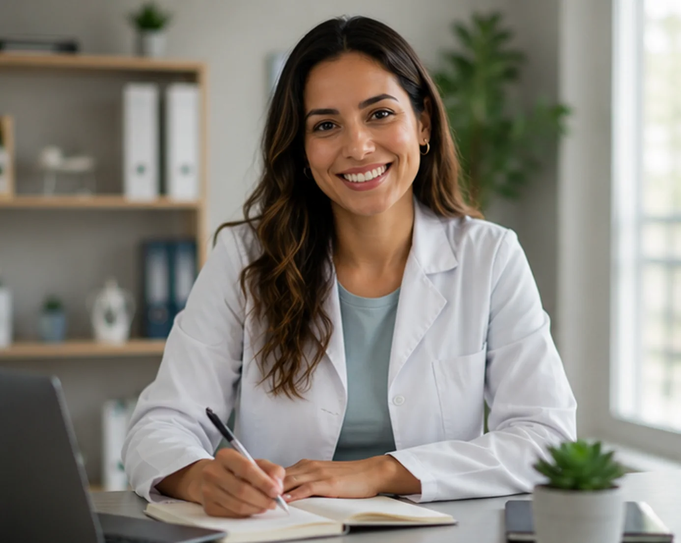 Profesional de salud trabajando con su consulta digital